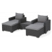Allibert Moorea table + chair + stool with cushion  - , 