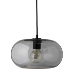 Продажа светильника Frandsen Kobe, дымчатое стекло, черный цоколь, шнур 250 см по цене 20300 ₽